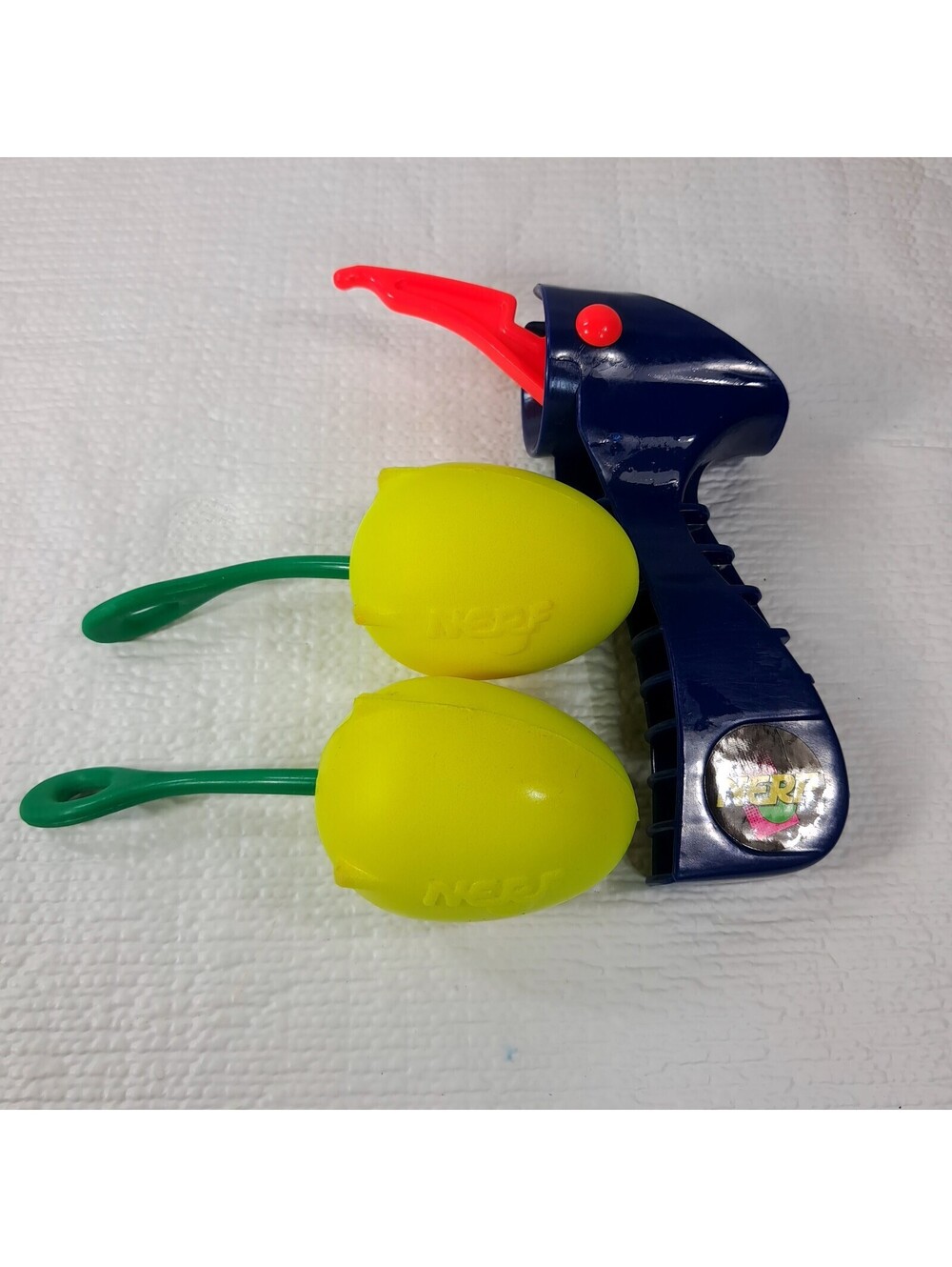 Vintage NERF Blue Zap Snaps Launcher Kenner Yellow Foam Rockets ZapSnaps toy